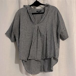 Madewell Size Medium Checked Button Back Top